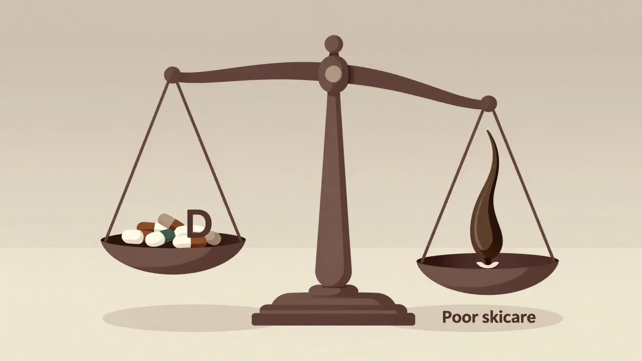 Symbolická rovnováha hormonů: zinek a vitamín D proti stresu a podráždění kůže.
