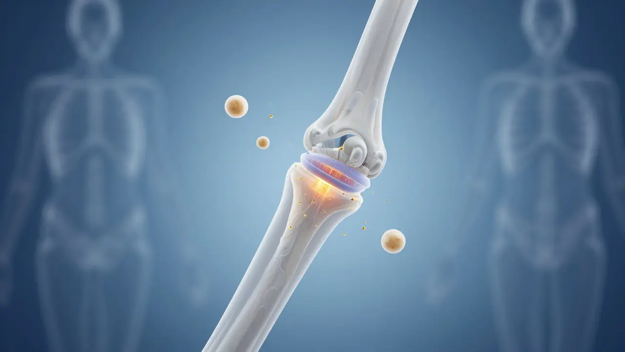 Klouby s regenerujícími kolagenovými peptidy a chrupavkou.