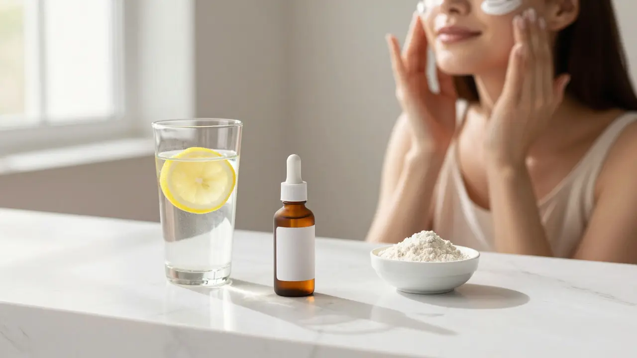 Ranní rutina péče o pleť s vitamínem C a sérem
