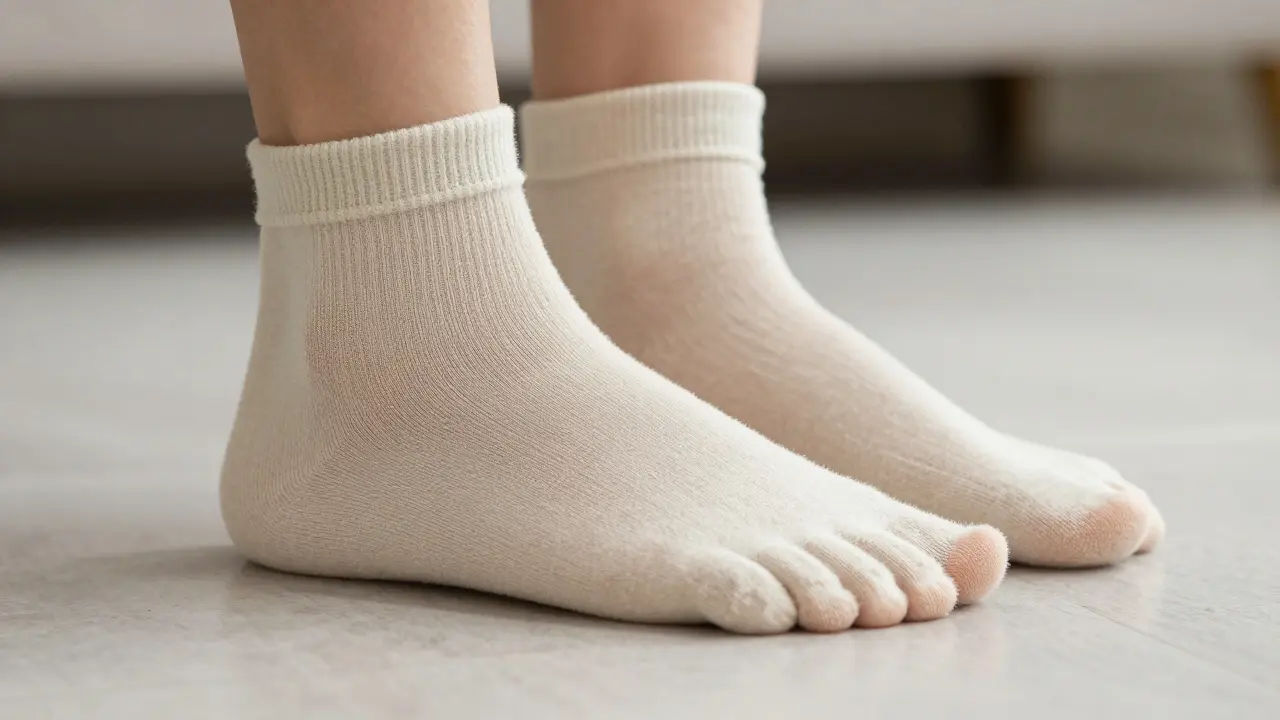 Noha v prostranné obuvi s dostatkem místa pro prsty