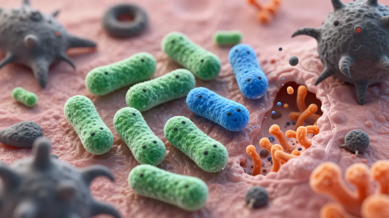 Vědecká vizualizace střevní flóry a působení antibiotik